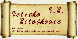 Veličko Milojković vizit kartica